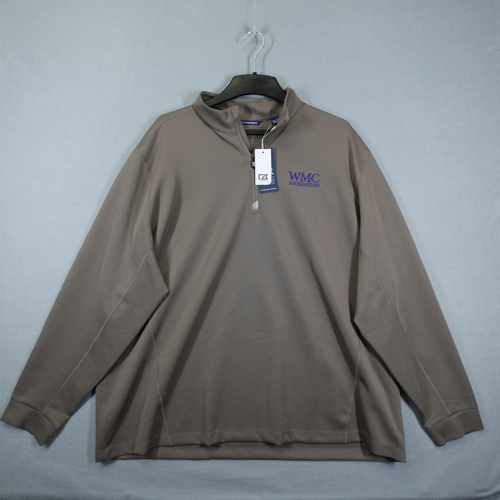 Cutter & Buck Pullover Mens XXXL Brown Traverse Stretch Eco 1/4 Zip Golf